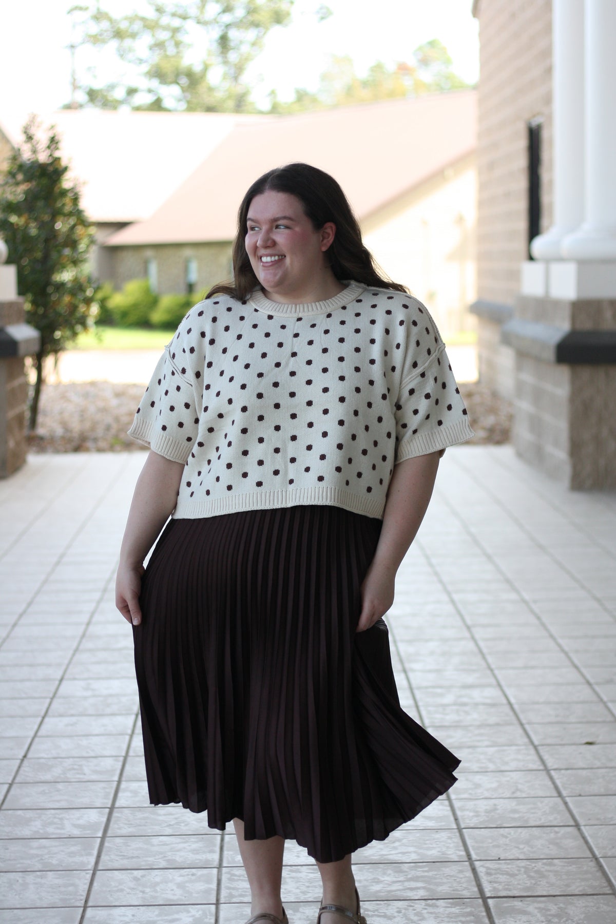 Polka Dot Sweater Top