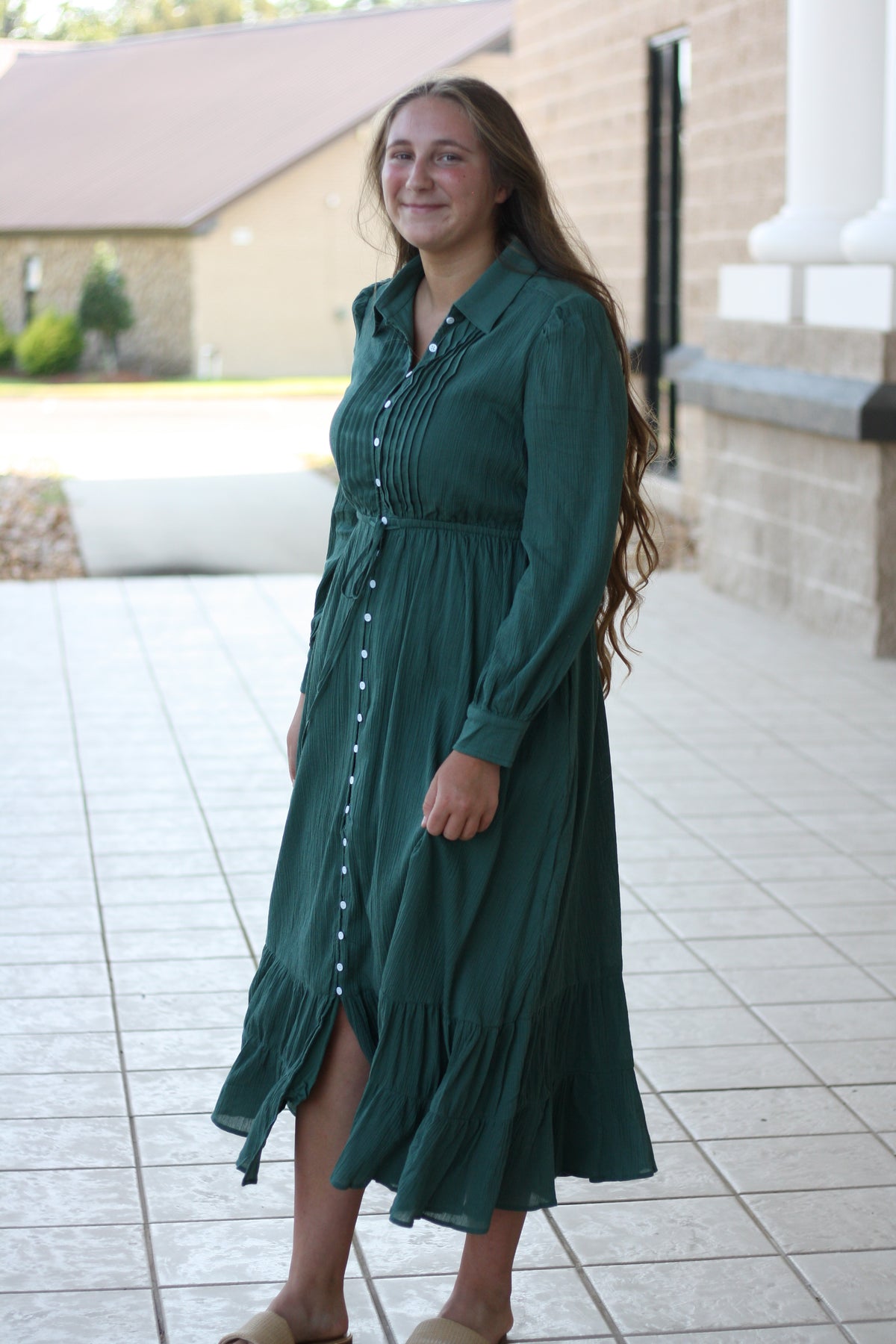 Cotton Button Down Maxi Dress