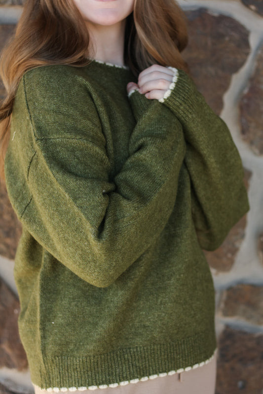 Knit Scalloped Edge Sweater