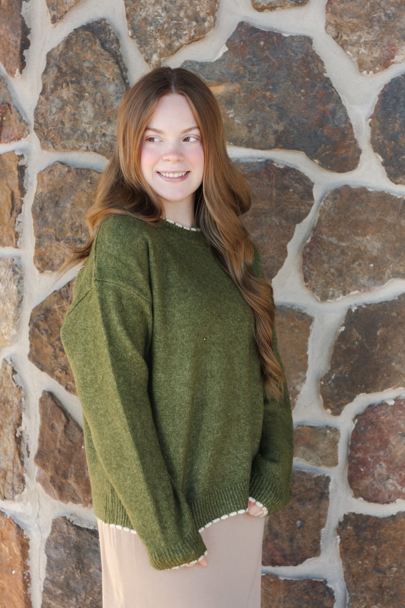 Knit Scalloped Edge Sweater