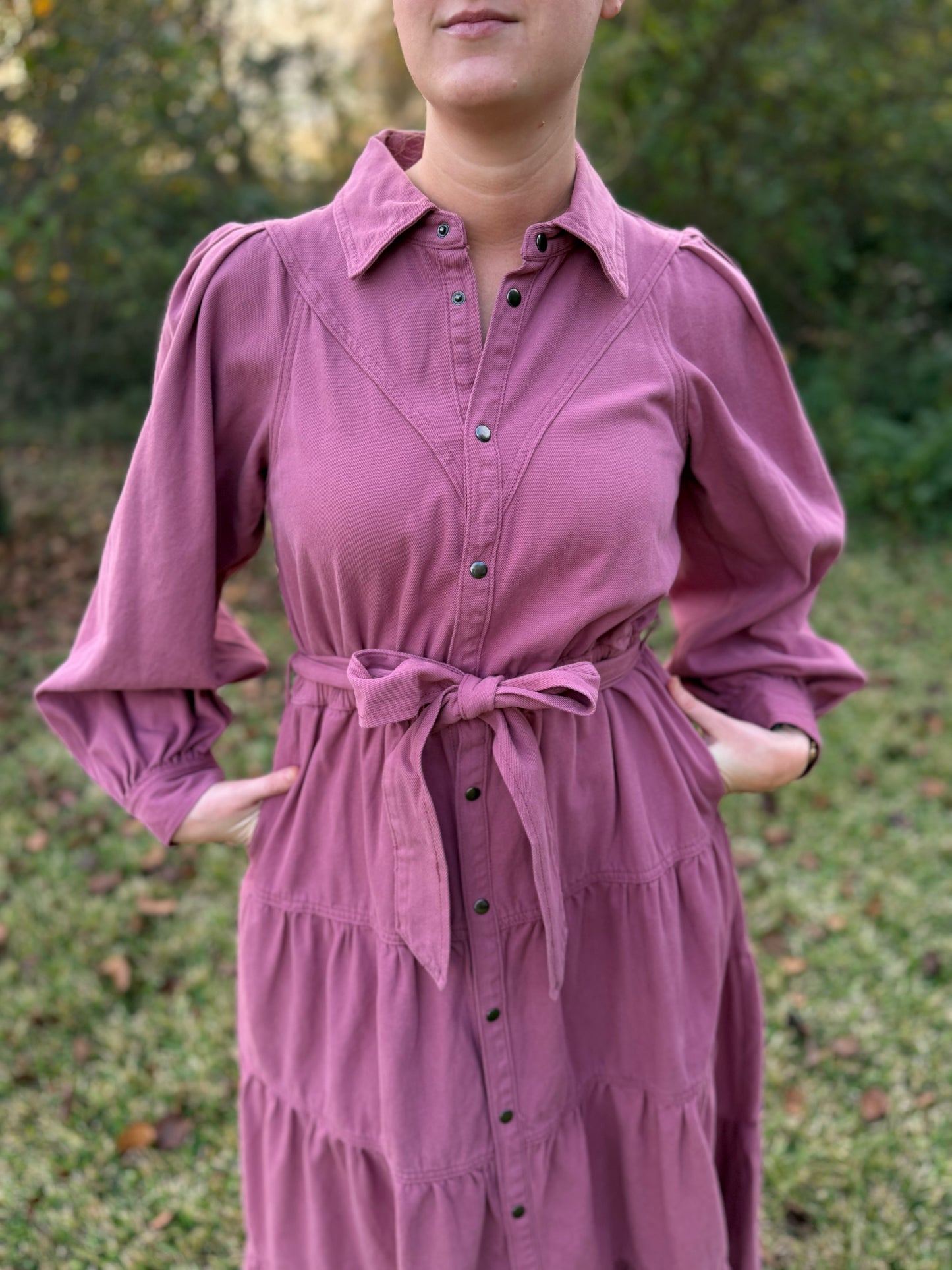 Utility Tiered Midi Dress