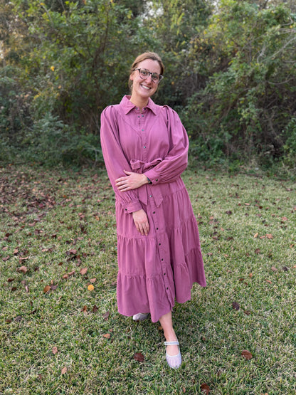 Utility Tiered Midi Dress