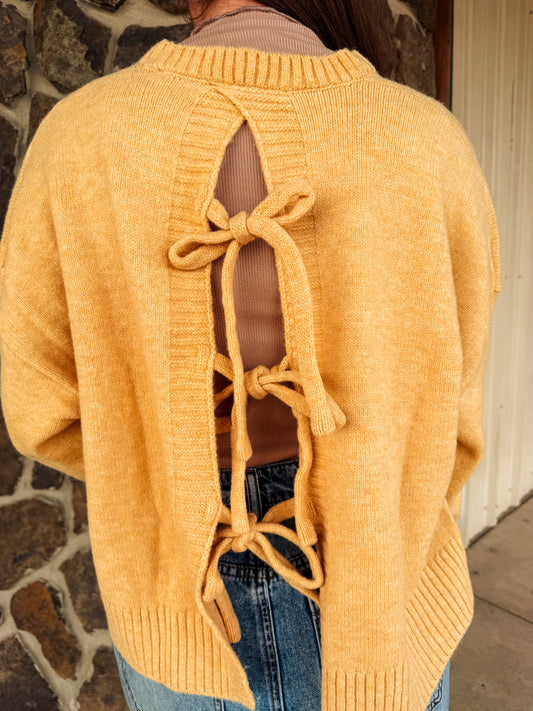 Tie-back Cropped Sweater