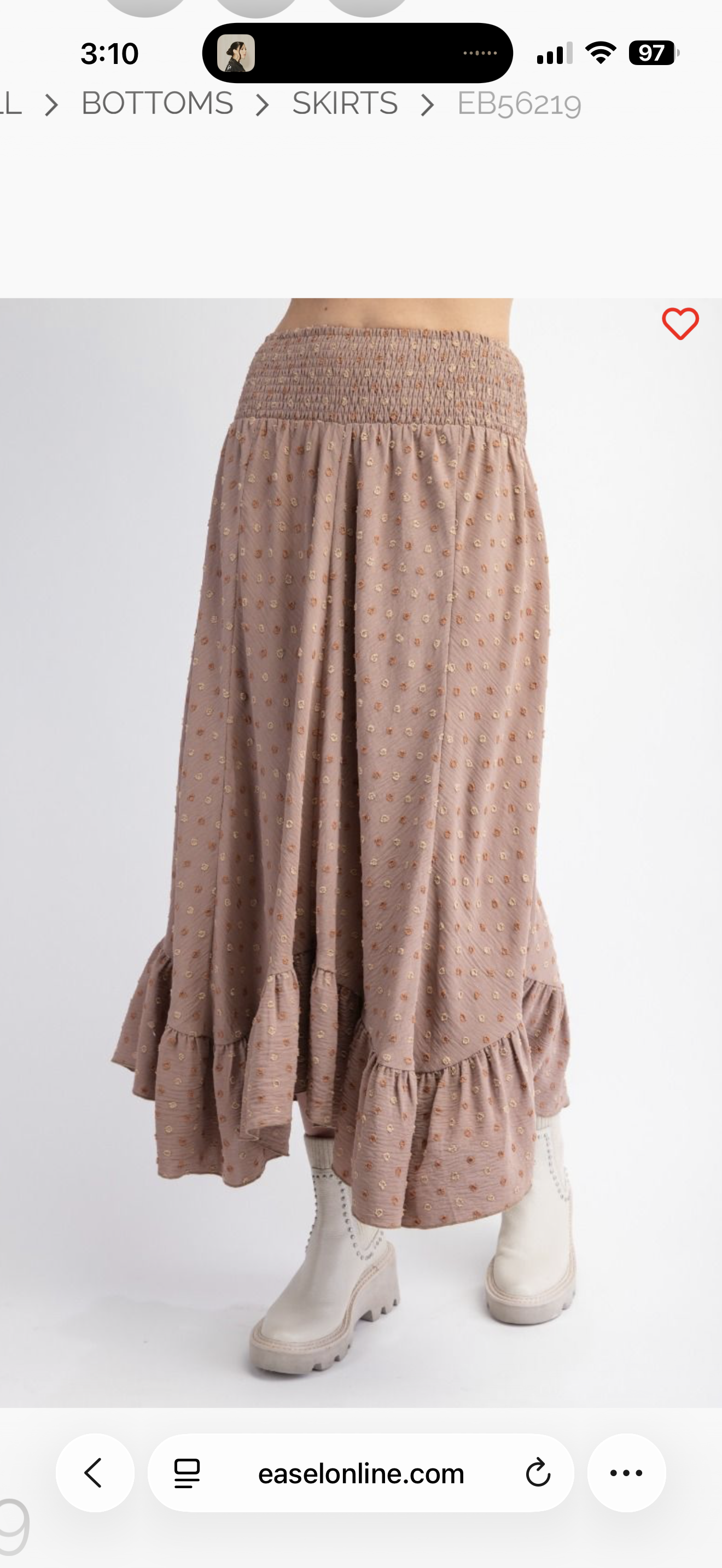 Pompom Ruffle Midi Skirt