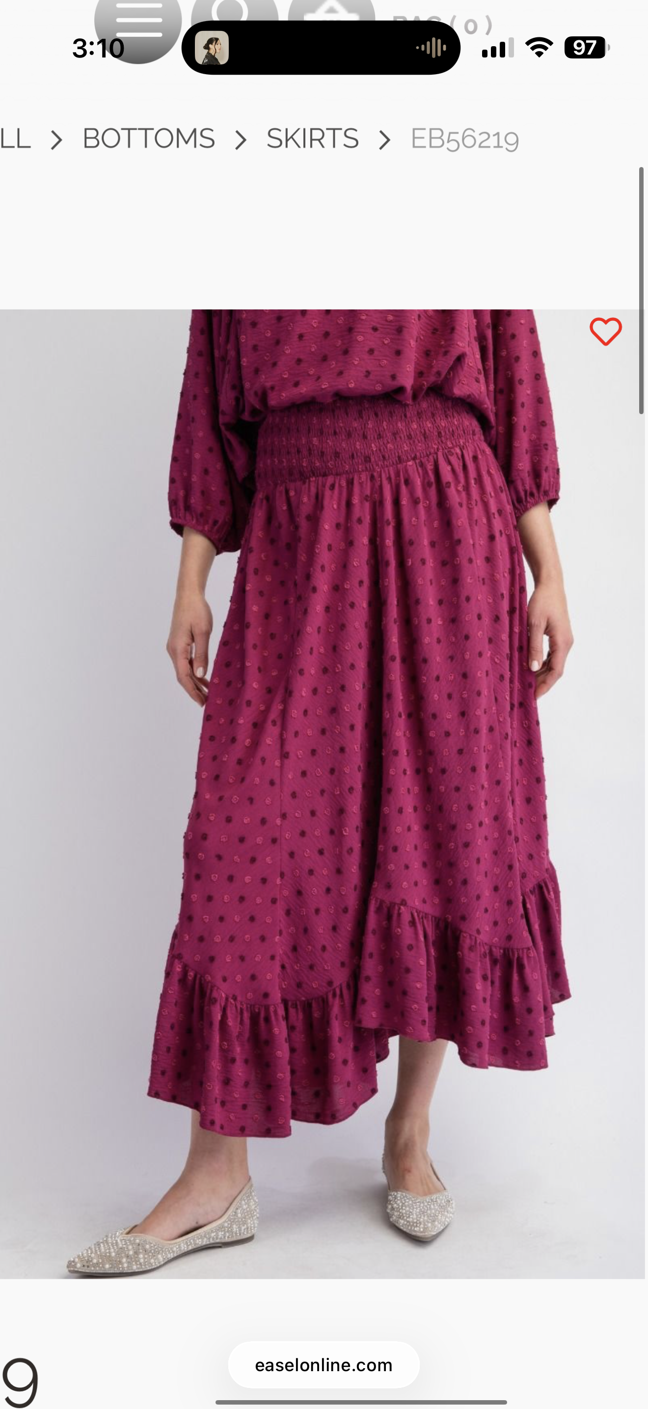 Pompom Ruffle Midi Skirt
