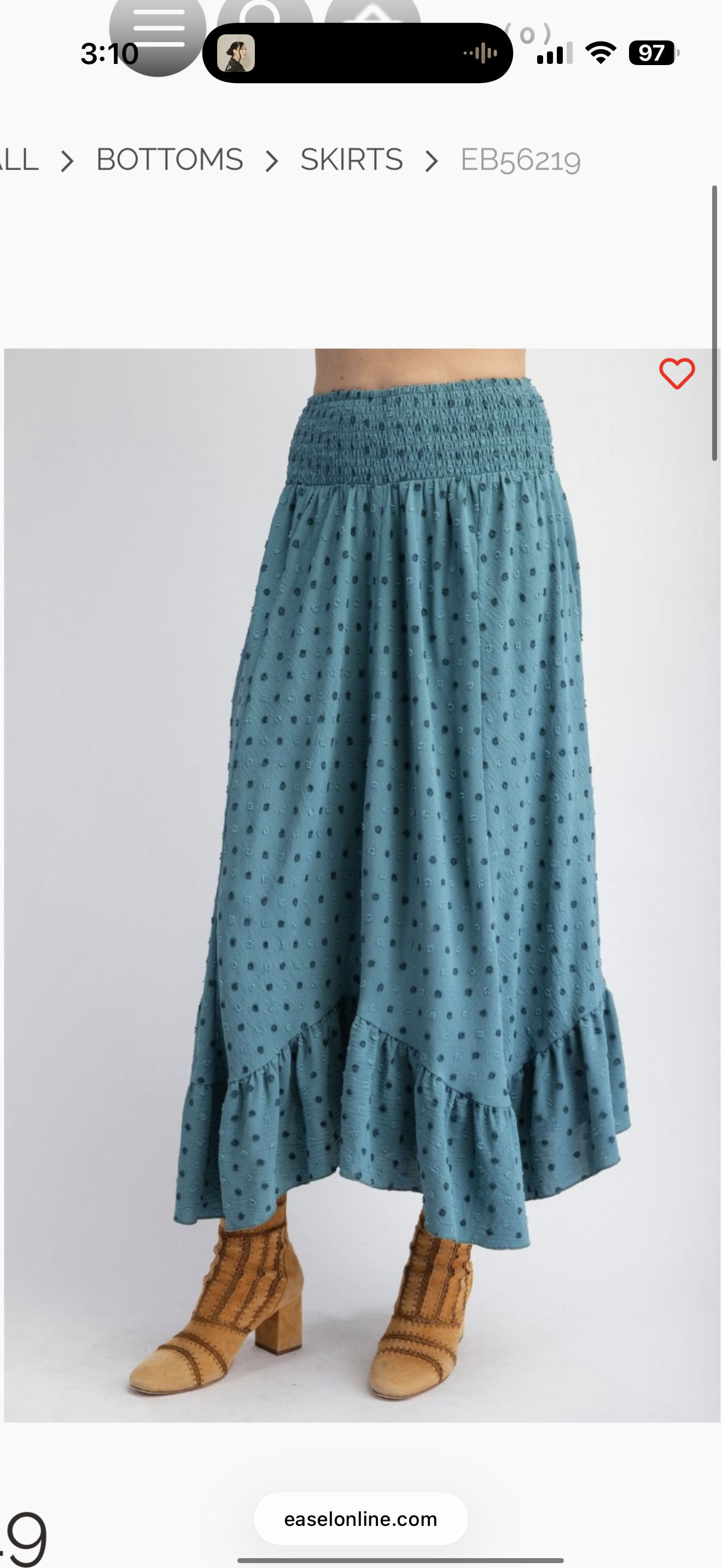 Pompom Ruffle Midi Skirt