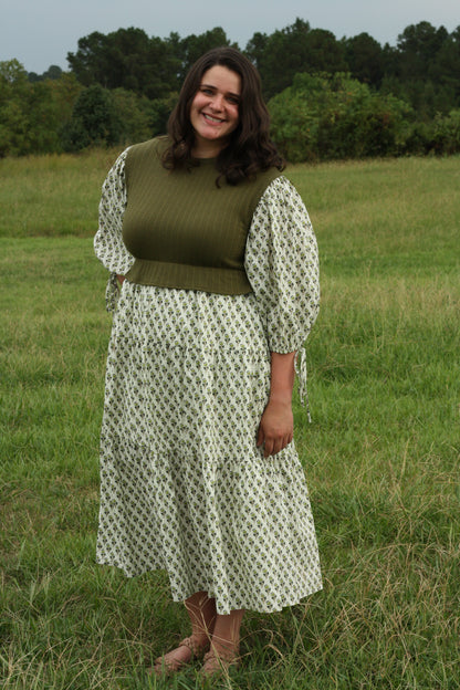 Floral Mixed Media Dress