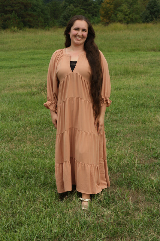 Gathered Raglan Dress