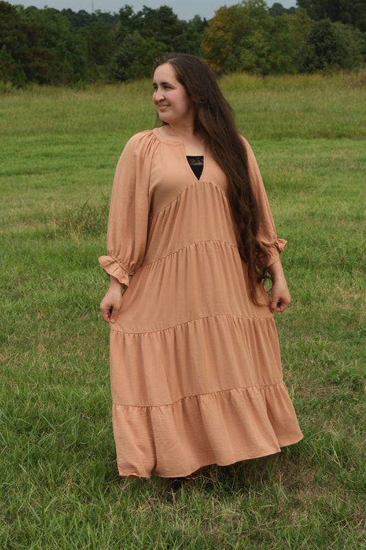 Gathered Raglan Dress