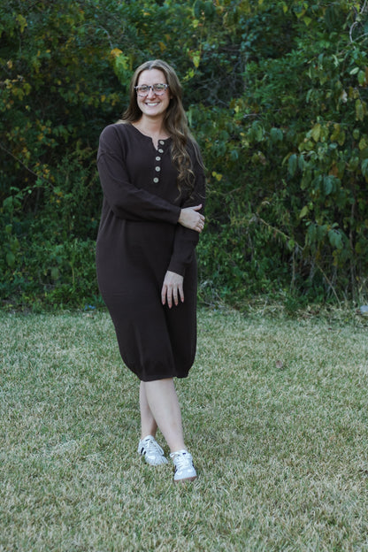 Button-Front Knit Midi