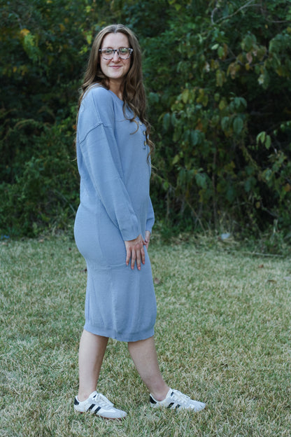 Button-Front Knit Midi