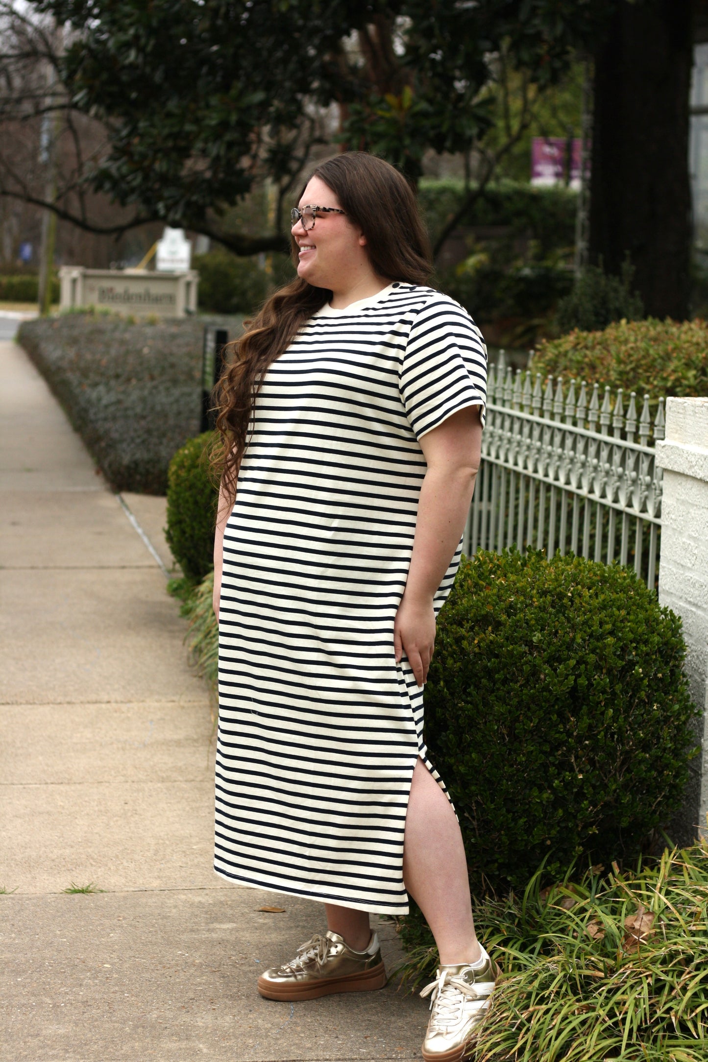 Snap Button Midi Dress