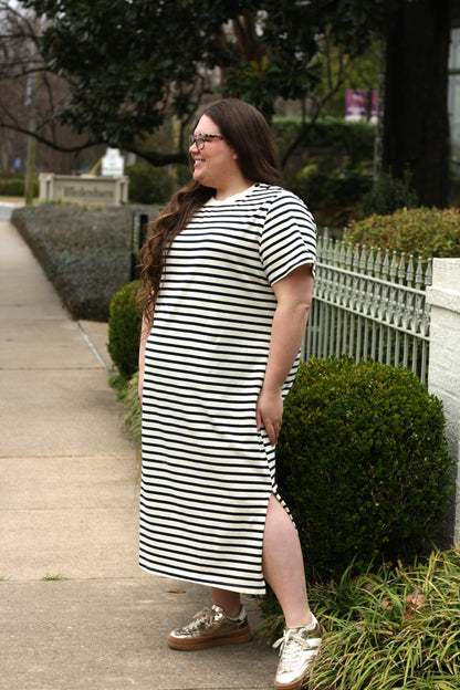 Snap Button Midi Dress