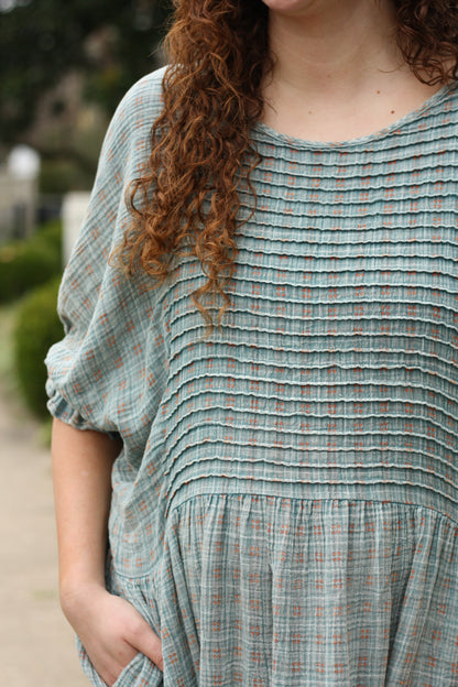 Faded Teal Midi Dress