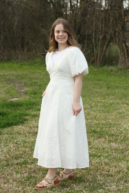 Cotton Eyelet Midi Dress