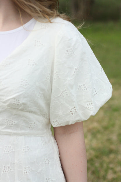 Cotton Eyelet Midi Dress