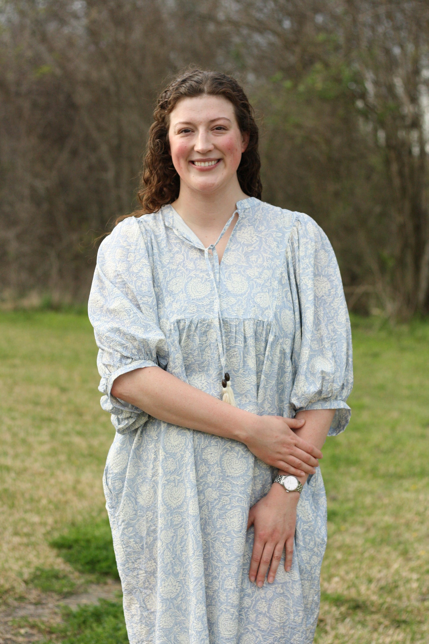 Flowy Printed Midi Dress