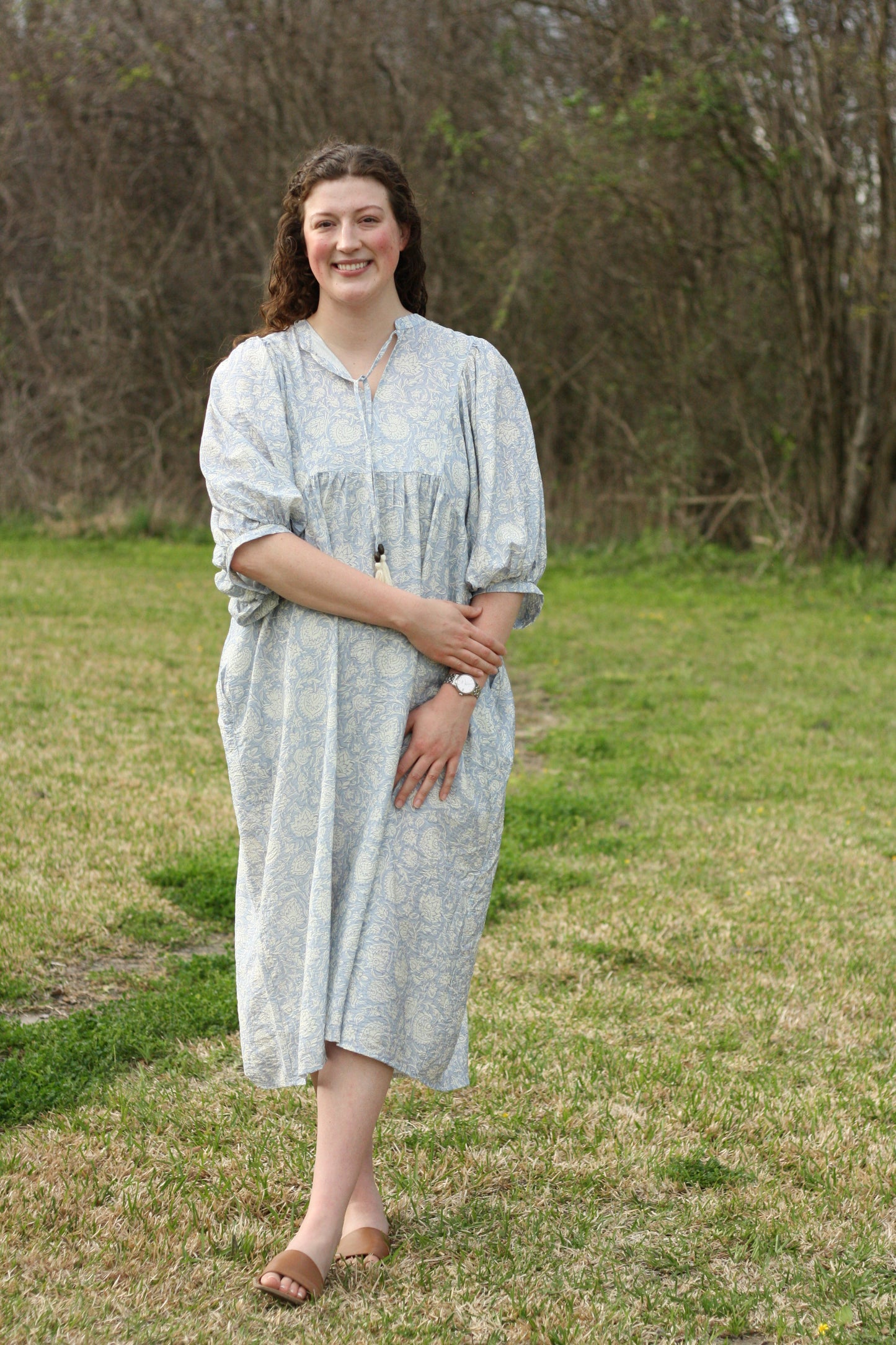 Flowy Printed Midi Dress