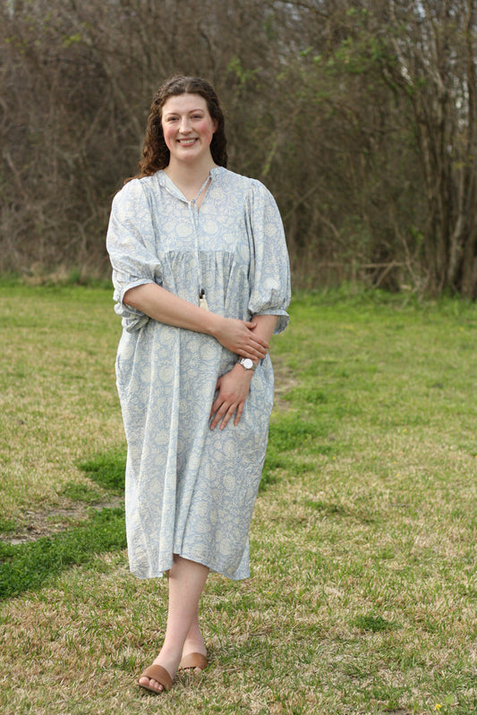 Flowy Printed Midi Dress