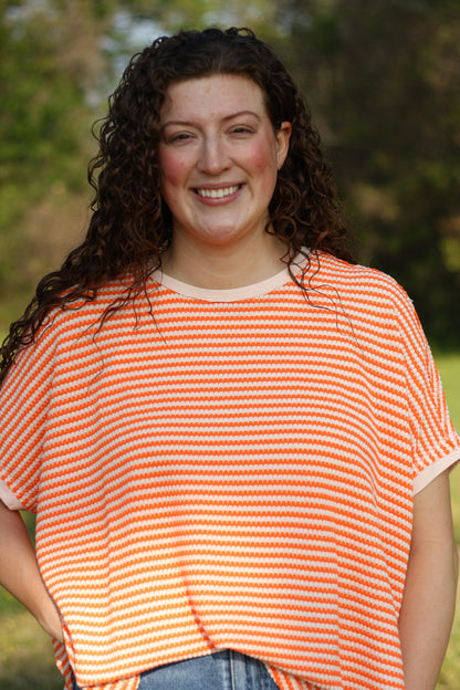 Gauze Striped Oversized Top