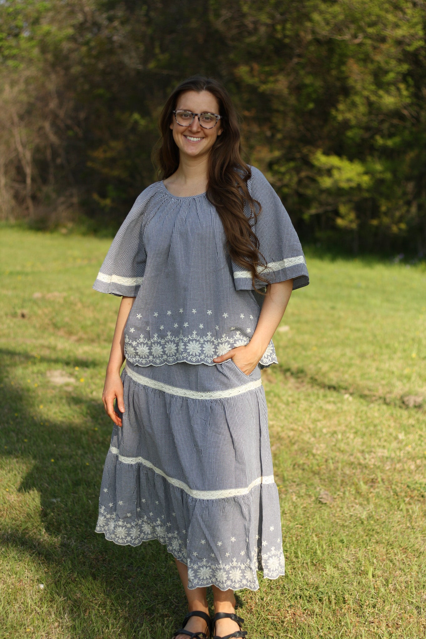 Gingham Skirt Set