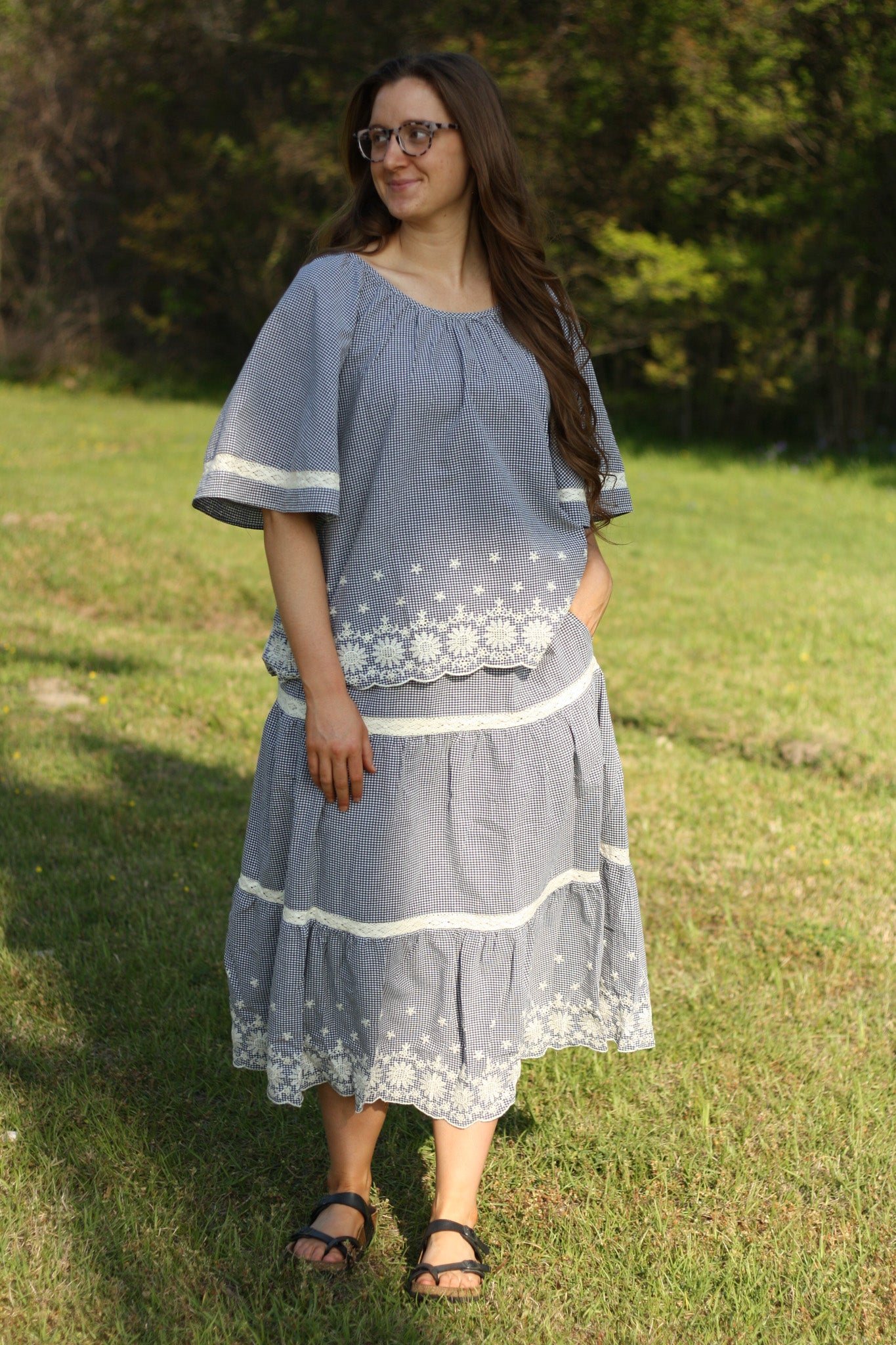 Gingham Skirt Set