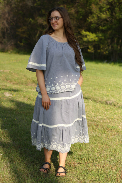 Gingham Skirt Set