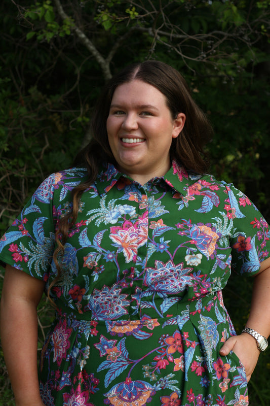 Floral Marisy Collared Maxi