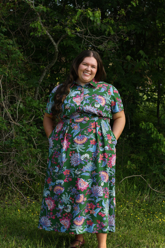 Floral Marisy Collared Maxi
