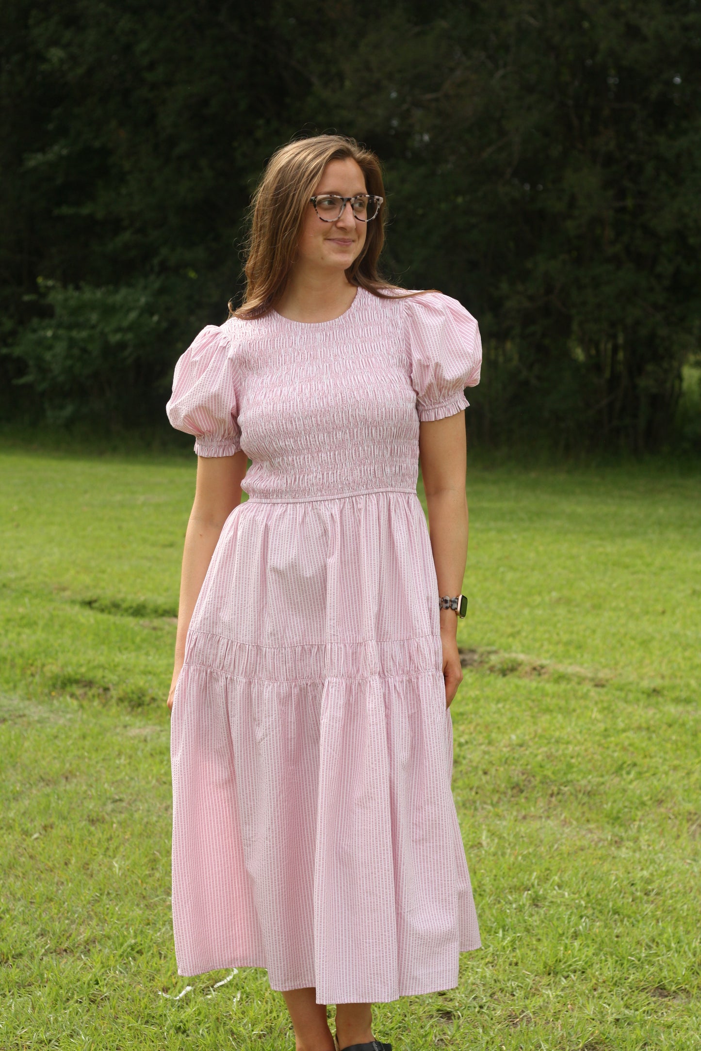 Smocked Bodice Midi Dress
