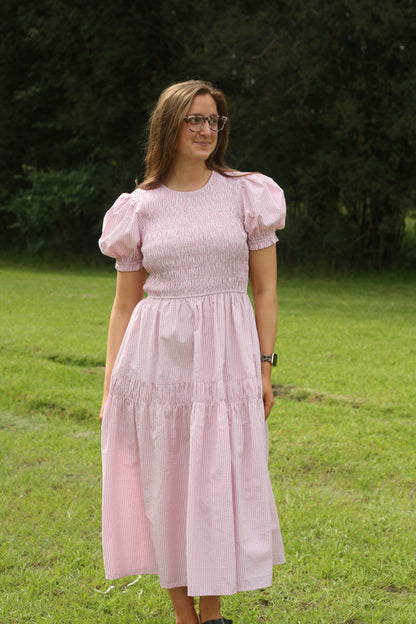 Smocked Bodice Midi Dress