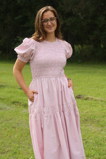 Smocked Bodice Midi Dress