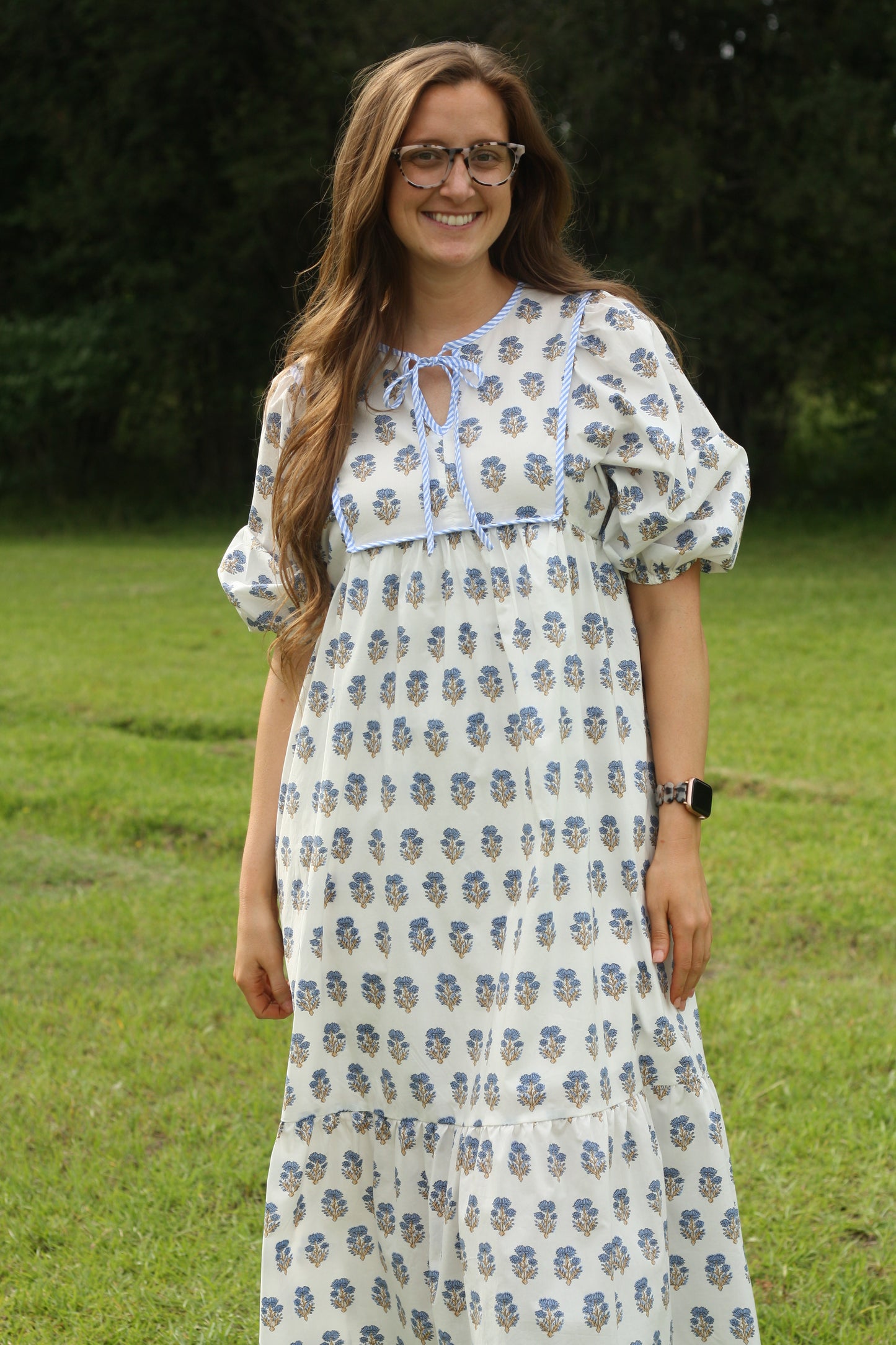 Printed Half Sleeve Midi Dress