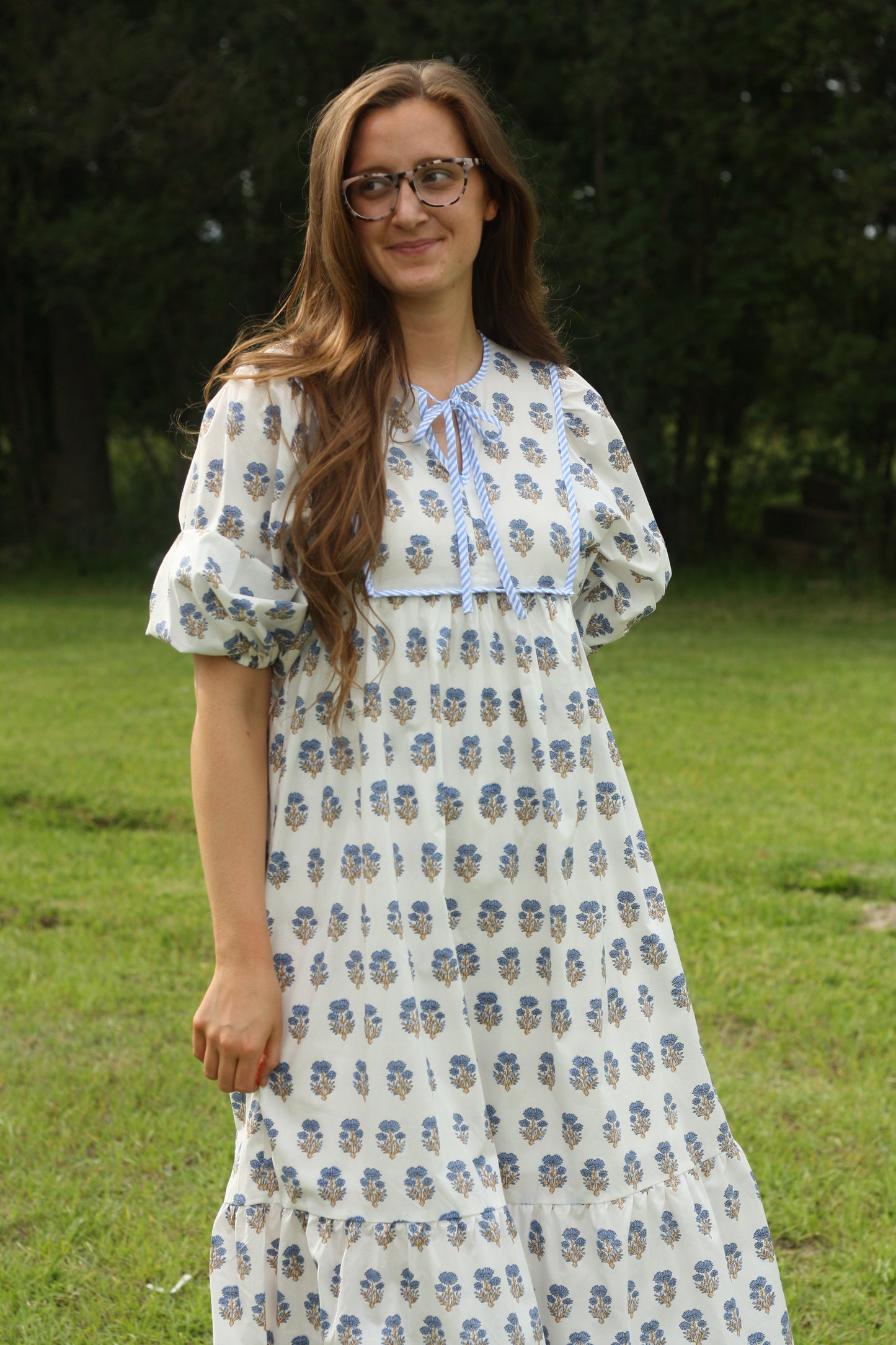 Printed Half Sleeve Midi Dress