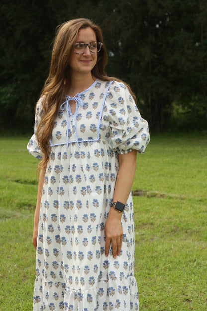 Printed Half Sleeve Midi Dress