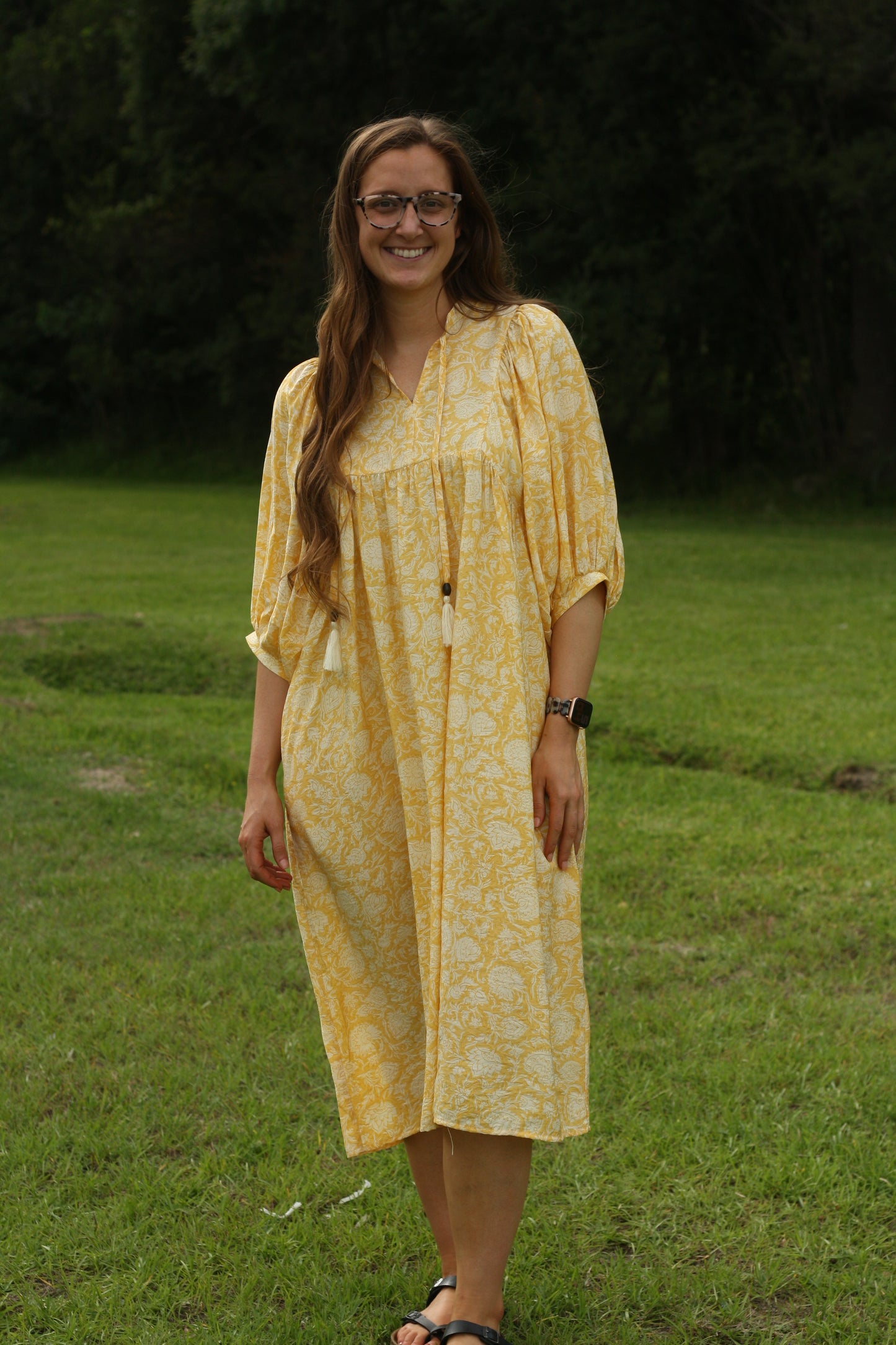 Flowy Printed Midi Dress