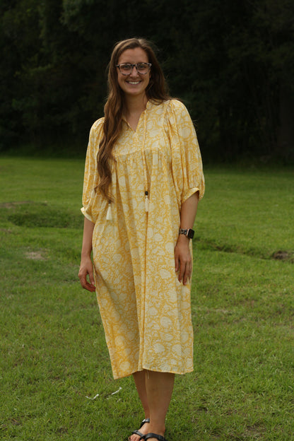 Flowy Printed Midi Dress