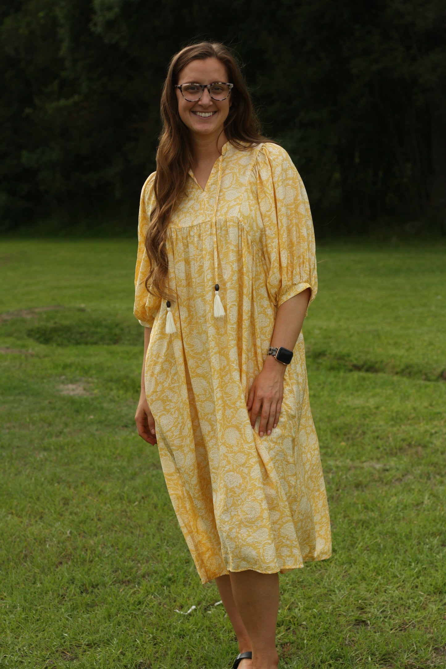 Flowy Printed Midi Dress