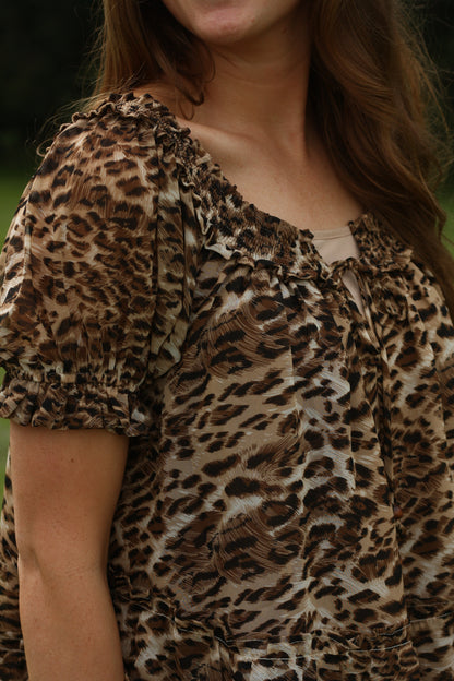 Leopard Ruffle Skirt Set