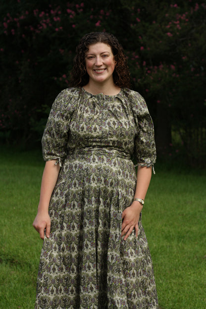 Dark Floral Button Down Midi Dress