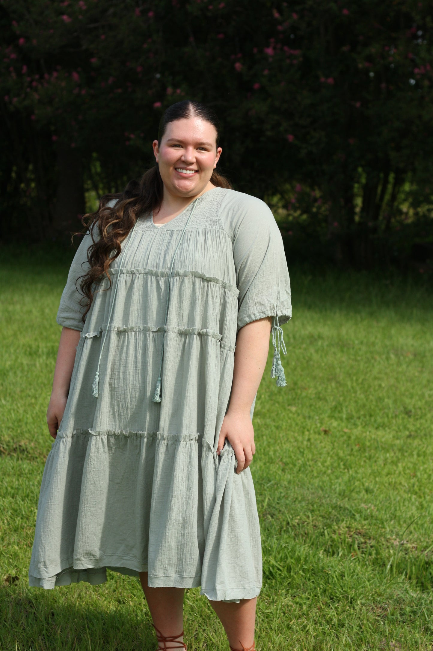 Smocked Tiered Midi Dress
