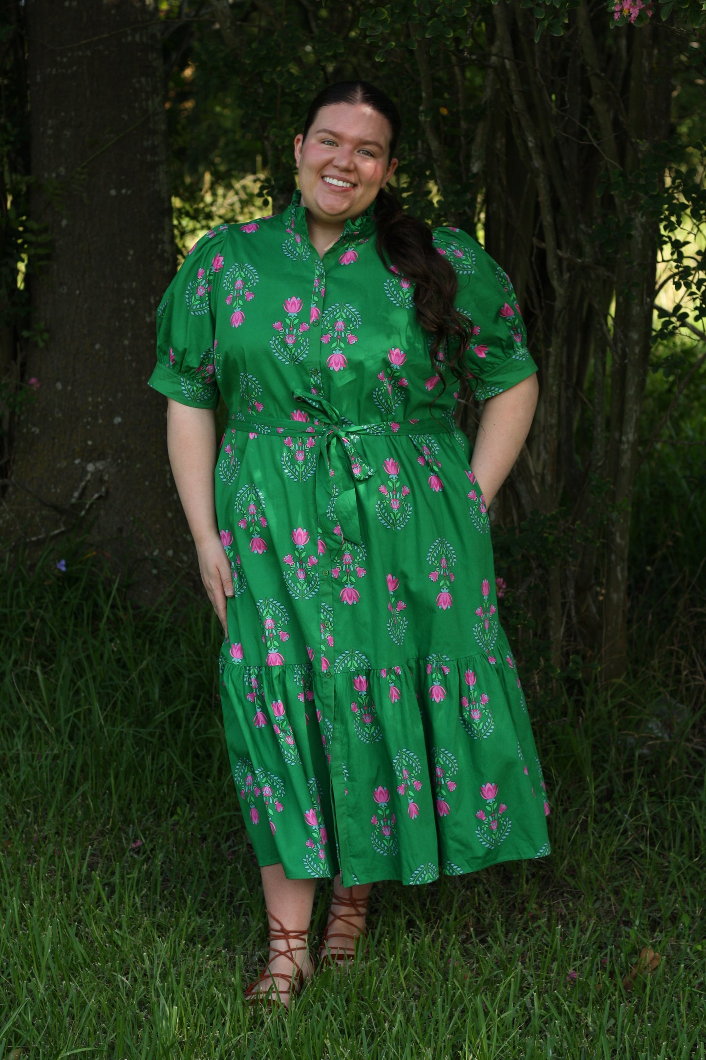 Saura Floral Button Up Midi Dress