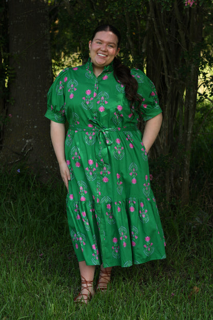 Saura Floral Button Up Midi Dress