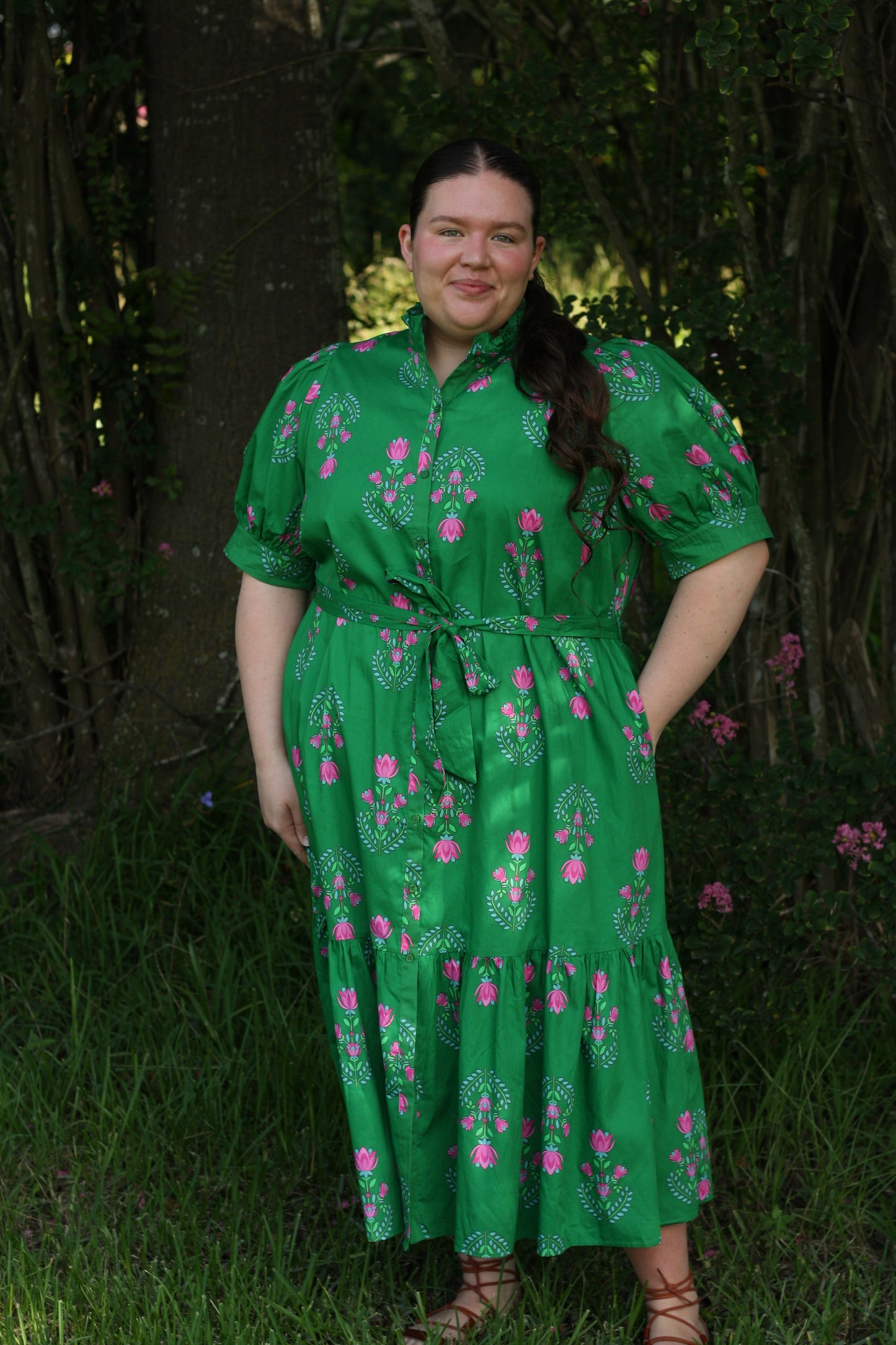 Saura Floral Button Up Midi Dress