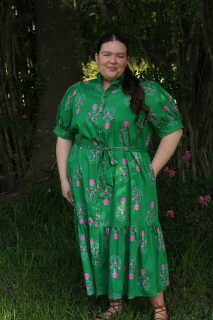 Saura Floral Button Up Midi Dress