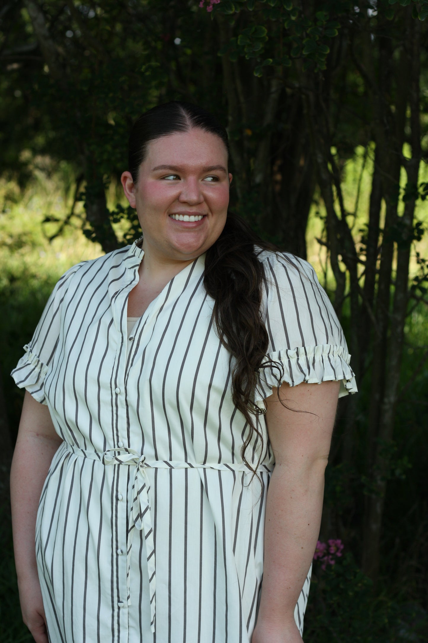 Striped Button Up Maxi Dress