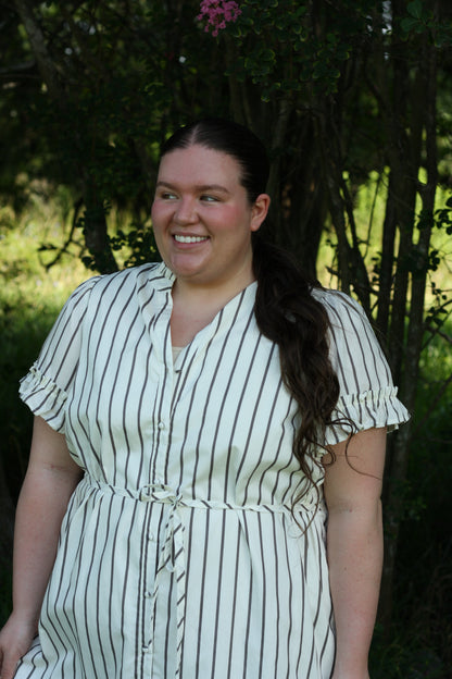 Striped Button Up Maxi Dress