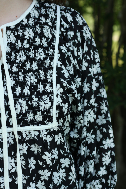 Dark Floral Bohemian Midi Dress