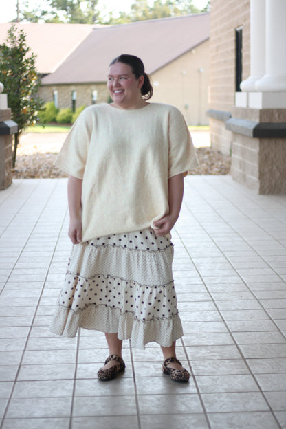 Short Sleeve Oversized Knit Sweater