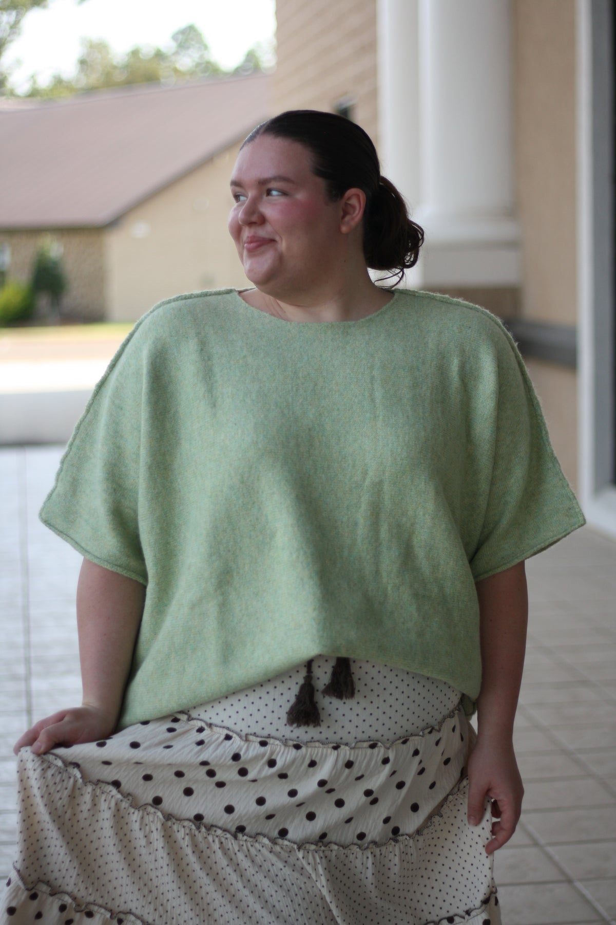 Short Sleeve Oversized Knit Sweater